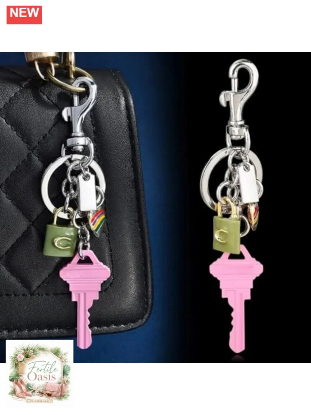 Cute Purse Charm for Handbags, Durable Brass Bag Accessory Keychain